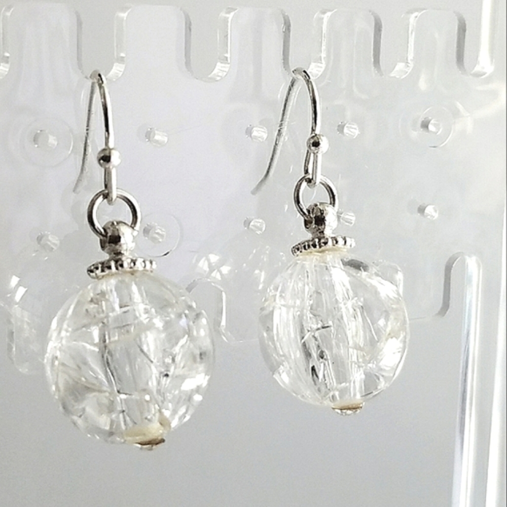 Crackle Glass Bead Earrings